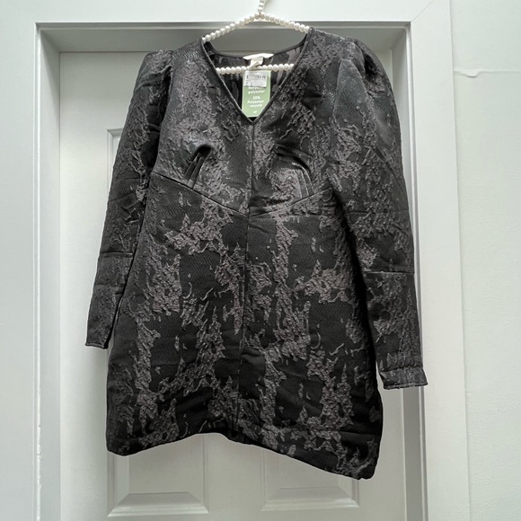 H&M Womens Black Jacquard Dress sz Large - Picture 8 of 16